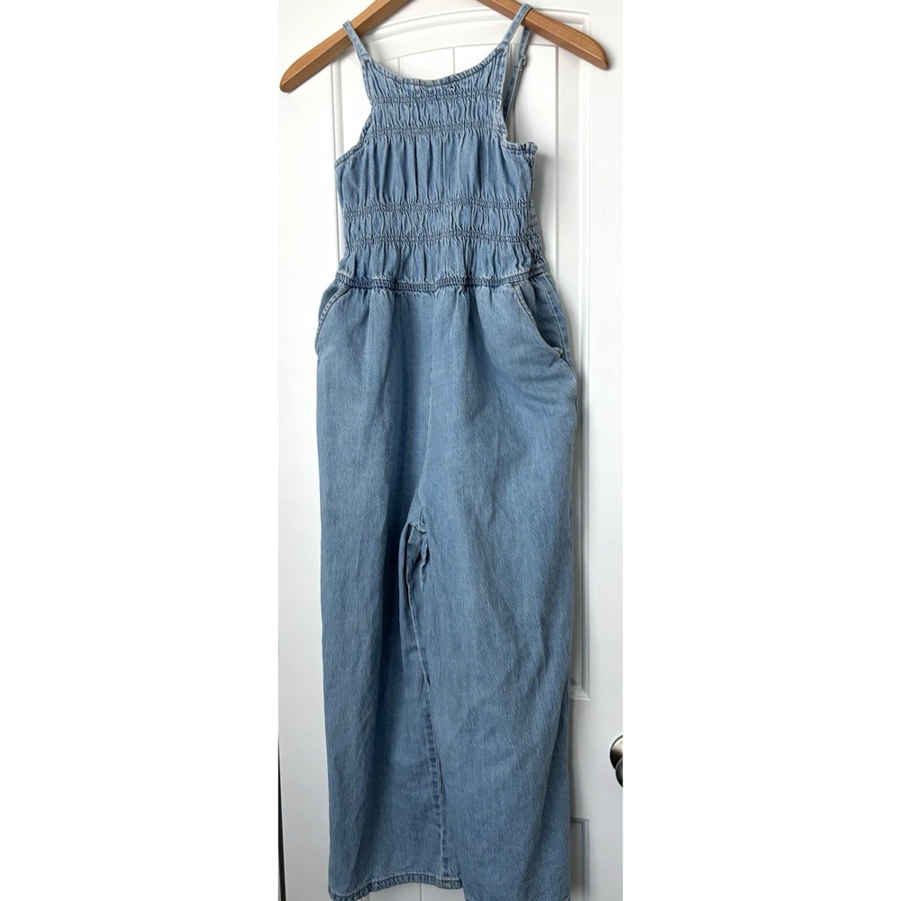 Abercrombie Kids Girls Blue Denim Jumpsuit Square Neck 13/14 kidcore classiccore